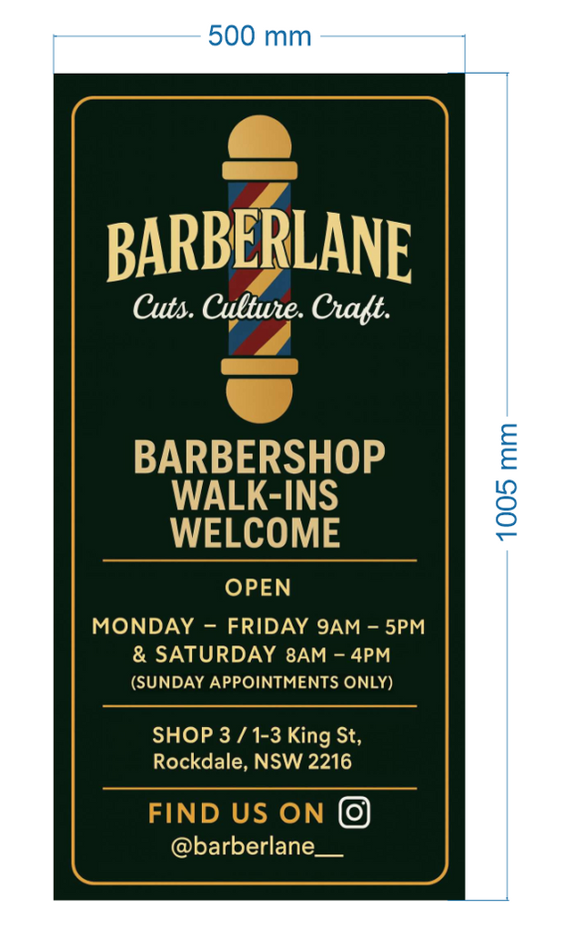 BARBERLANE (2 signs)