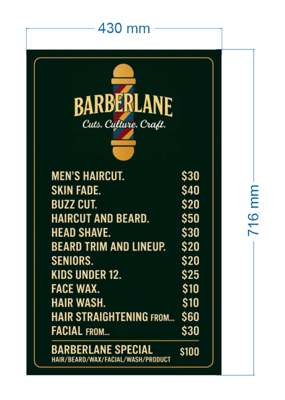 BARBERLANE (2 signs)