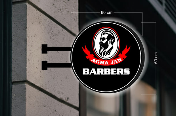 AGHA JAN BARBERS | ILLUMINATED BLADE SIGN(2 signs)