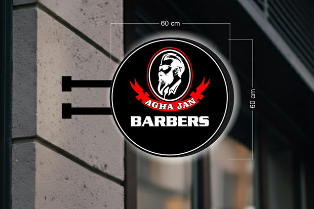 AGHA JAN BARBERS | ILLUMINATED BLADE SIGN (2 signs)